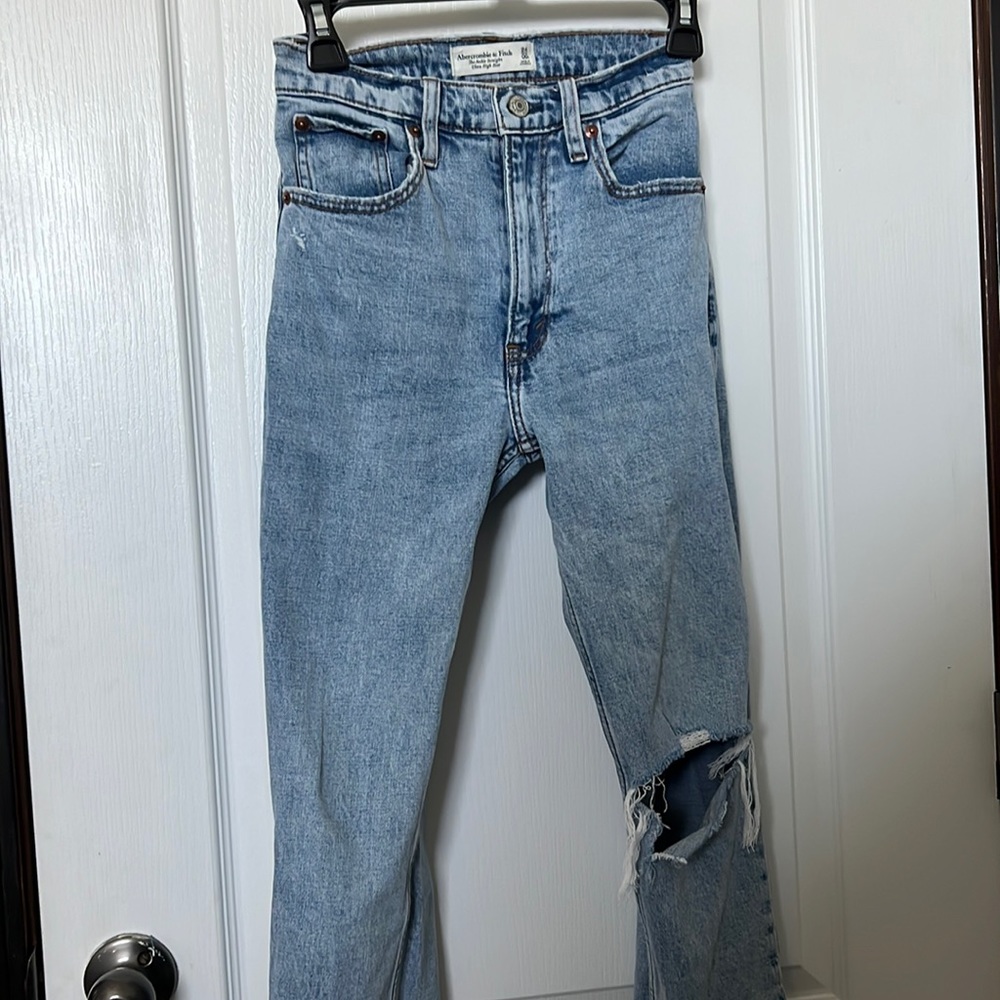 A&F distressed high waisted jeans